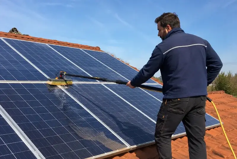 Nettoyage et entretien de panneaux solaires au Vert