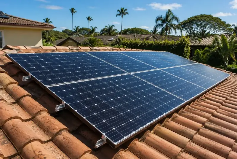 Installation de panneaux solaires au Vert